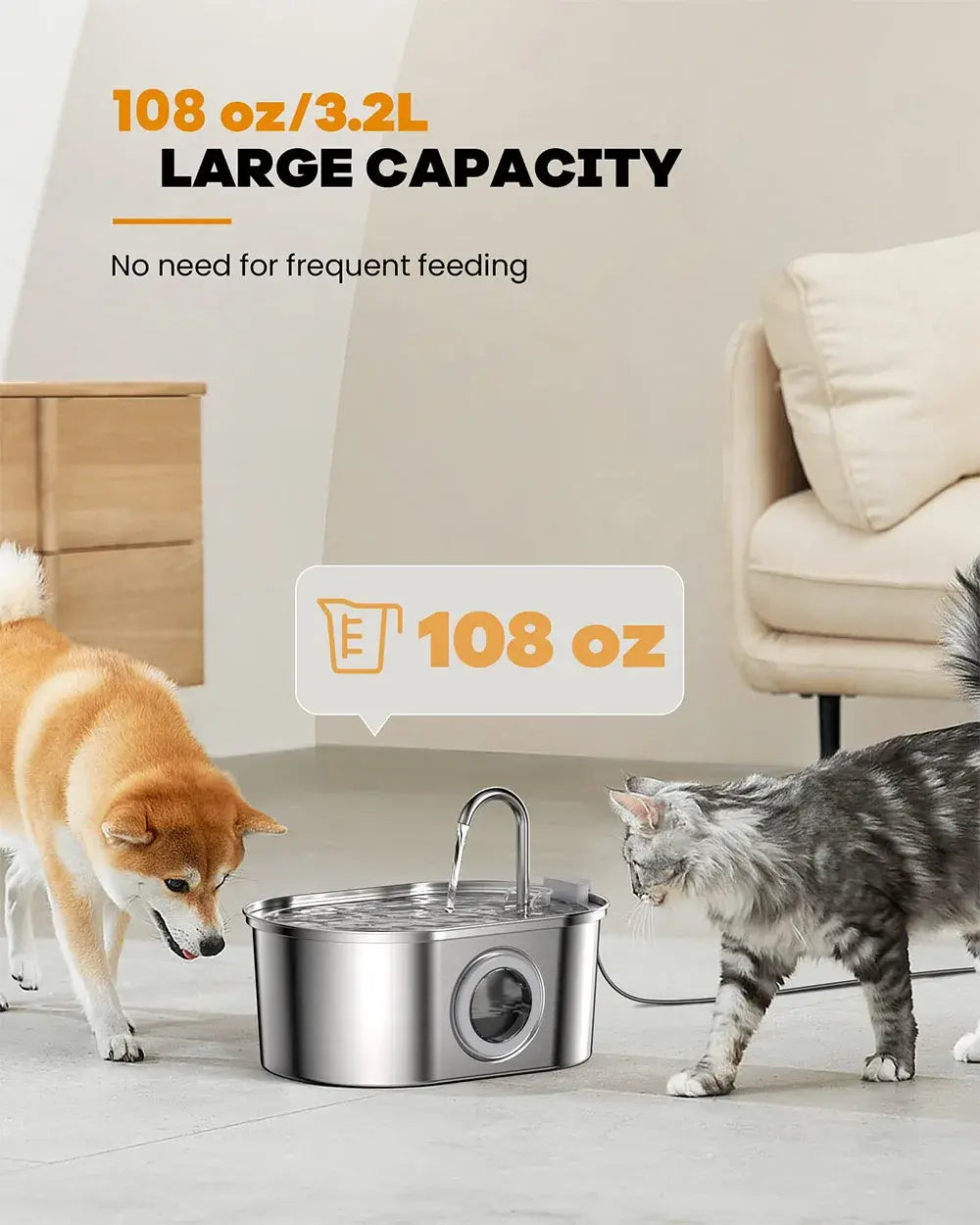 Pawspring™ - Stainless Steel Pet Fountain™