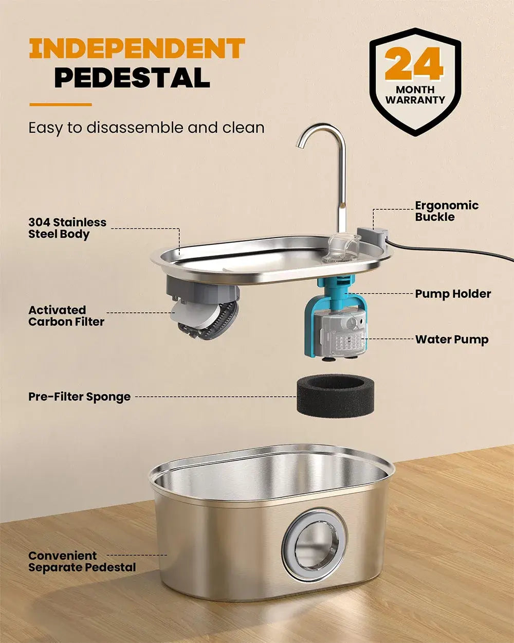 Pawspring™ - Stainless Steel Pet Fountain™