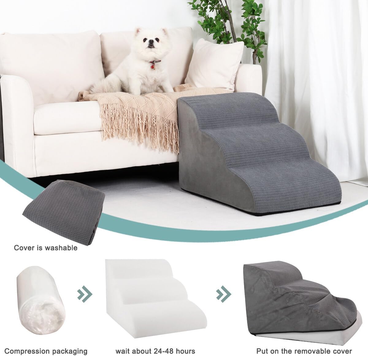 EZCuddles Memory Foam Pet Steps